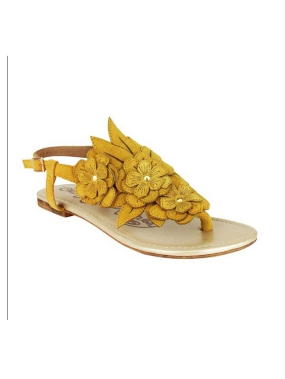 NIB Naughty Monkey Sara Leather Suede Flower Sandals Size 6